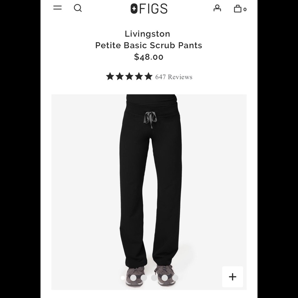 Figs Basic Livingston scrub bottoms in black